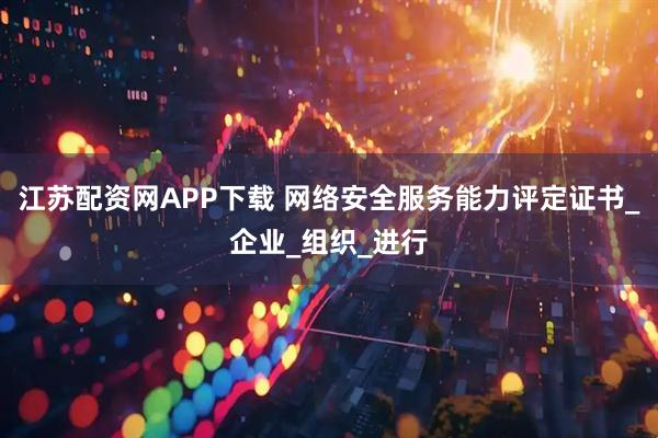 江苏配资网APP下载 网络安全服务能力评定证书_企业_组织_进行
